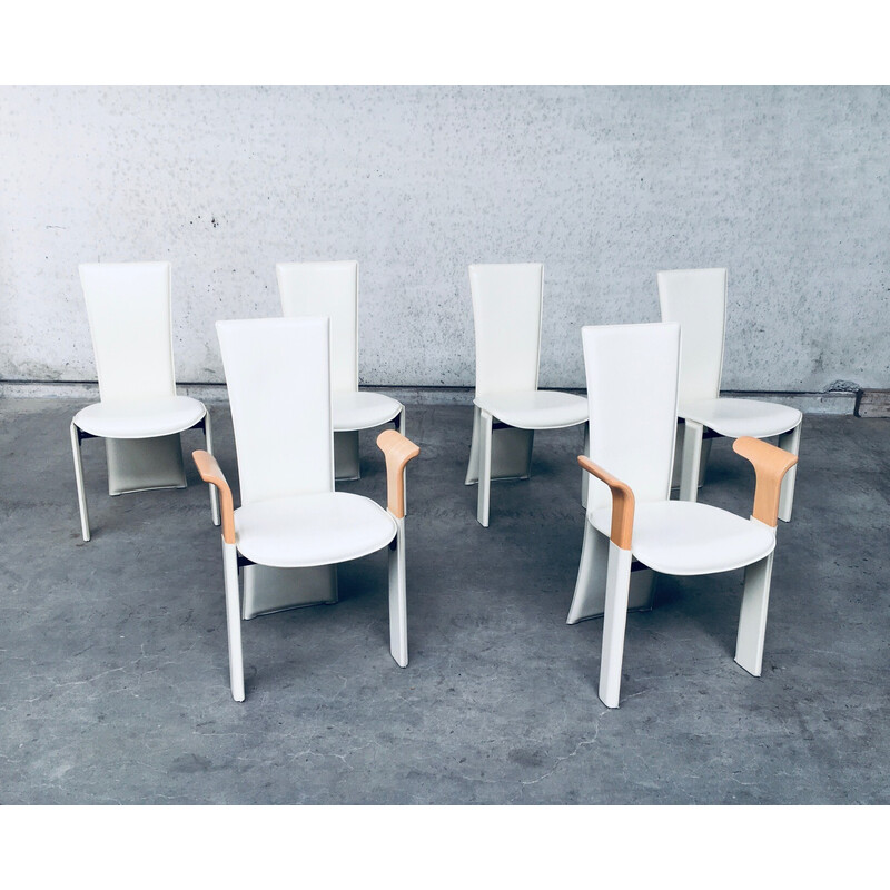 Set of 6 vintage Postmodern dining chairs by Pietro Costantini, Italy 1980s