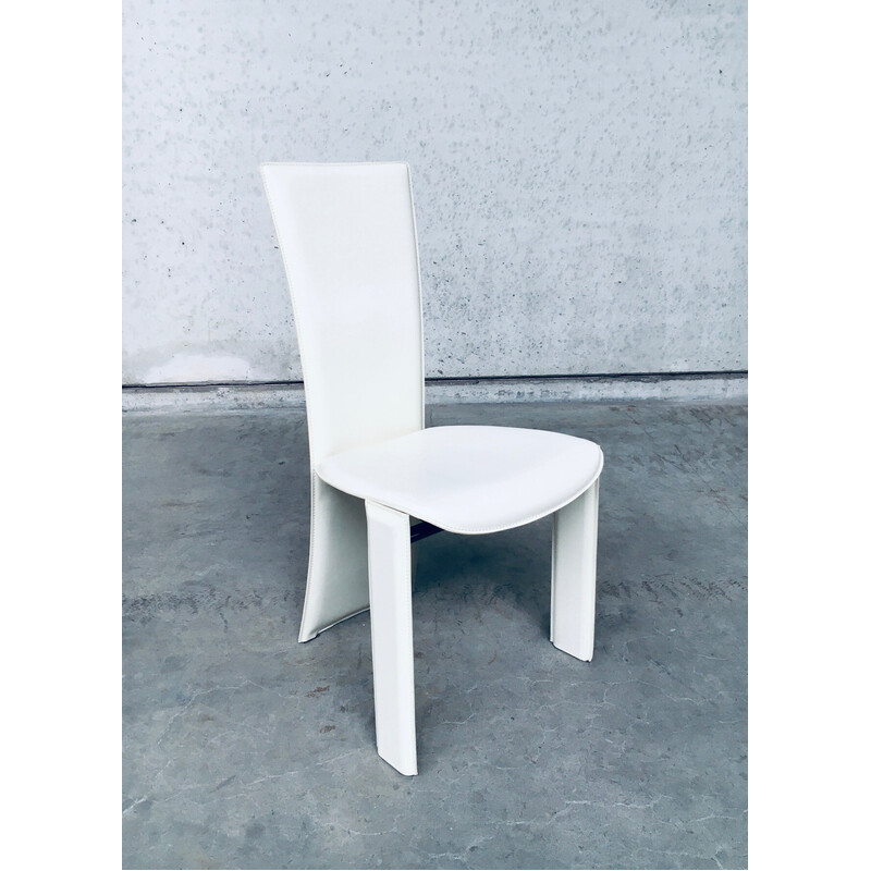 Ensemble de 6 chaises vintage postmoderne par Pietro Costantini, Italie 1980