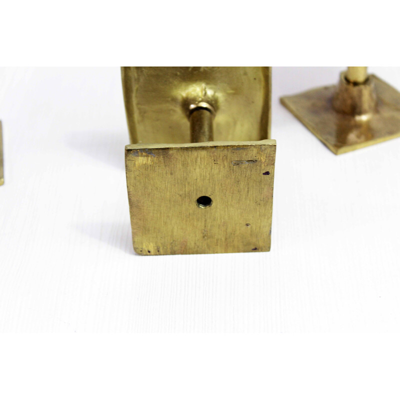 Set of 6 vintage bronze coat hooks by Sr, France