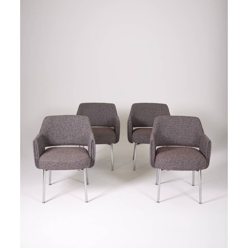 Set of 4 vintage Deauville armchairs by Pierre Gautier Delaye for Airborne, 1960