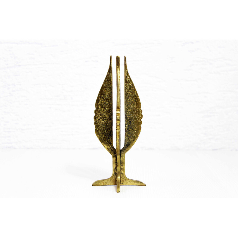 Vintage bronze Brutalist candlestick, 1960