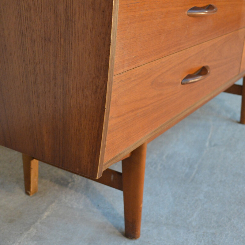 Scandinavian Highboard with glass panels - 1960s