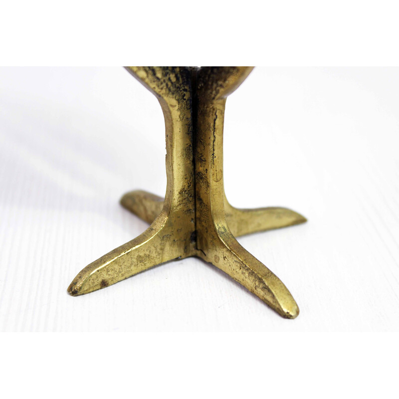 Vintage bronze Brutalist candlestick, 1960