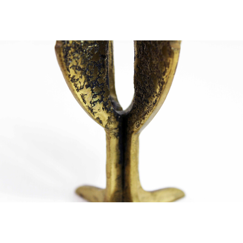 Candelabro Brutalista vintage de bronce, 1960