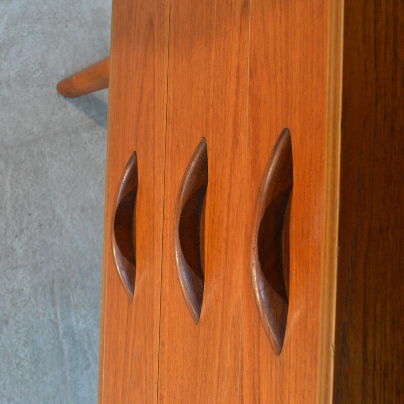 Scandinavian Highboard with glass panels - 1960s