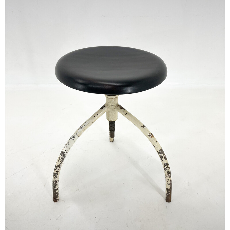 Vintage medical adjustable stool, 1950s