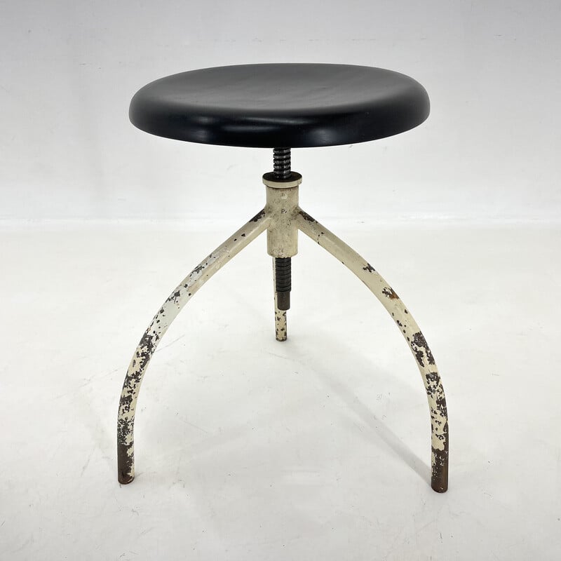 Vintage medical adjustable stool, 1950s
