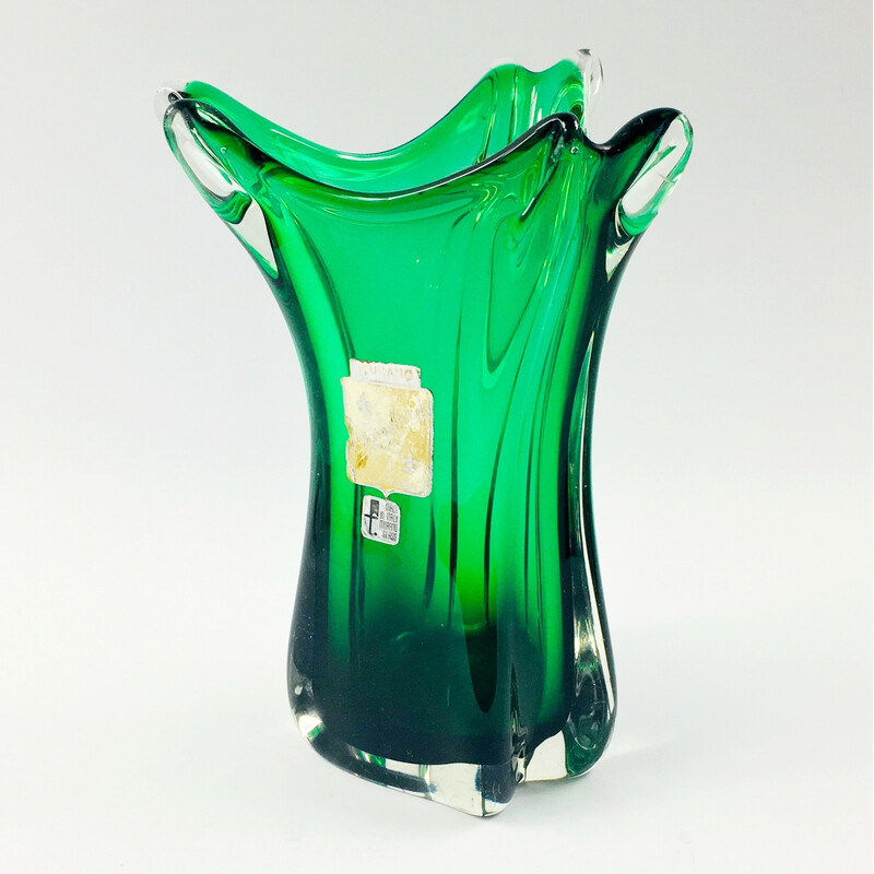 Mid-century Chambord Murano glass vase by Fratelli Toso, Italy 1940s-1950s