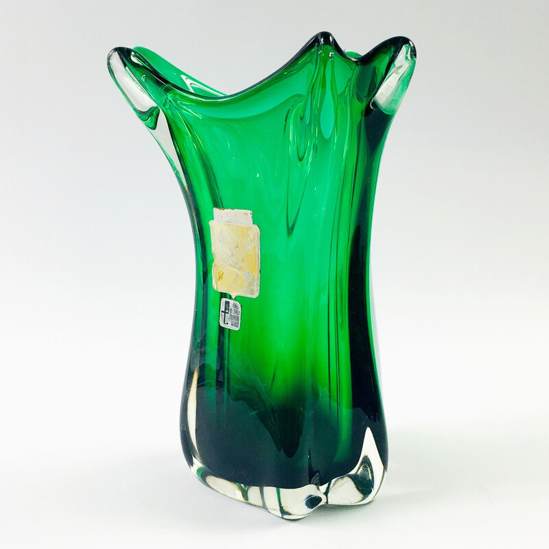 Mid-century Chambord Murano glass vase by Fratelli Toso, Italy 1940s-1950s