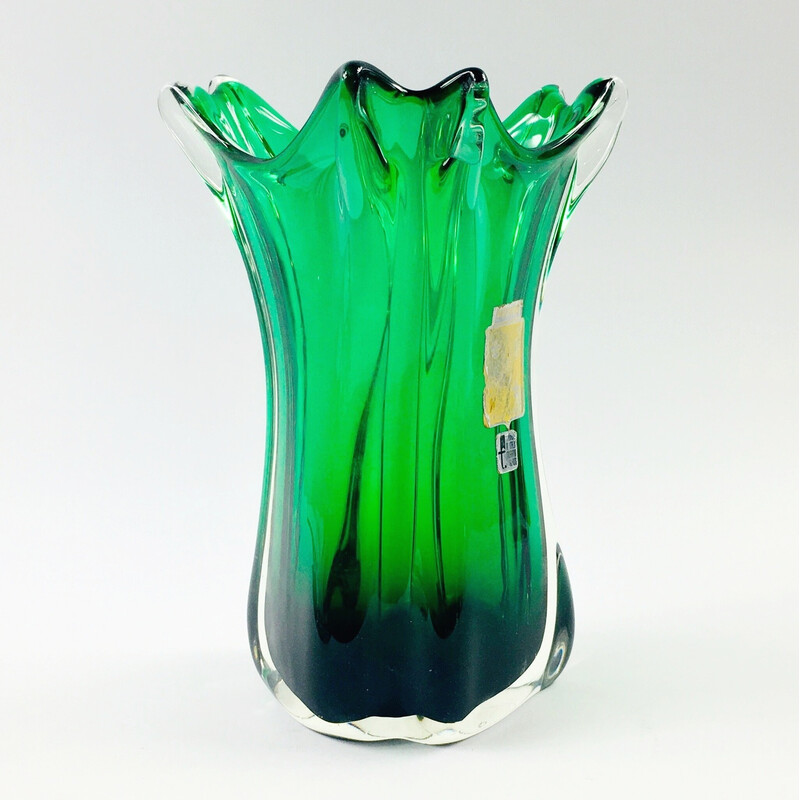 Mid-eeuwse Chambord Murano glasvaas van Fratelli Toso, Italië jaren 1940-1950