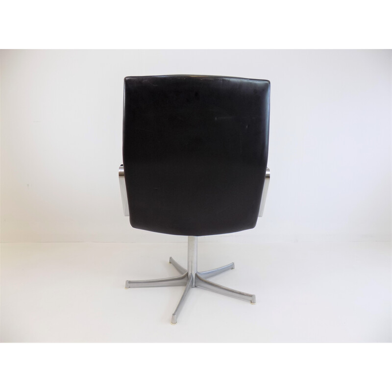 Cadeirão de couro Vintage Knoll Fg 711 de Preben Fabricius e Jørgen Kastholm