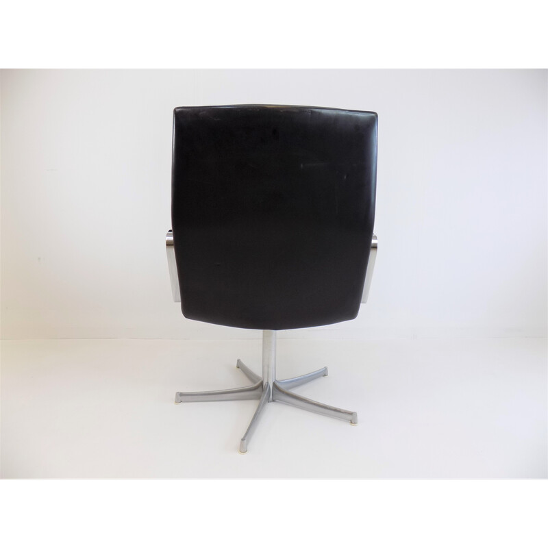 Vintage Knoll Fg 711 leather armchair by Preben Fabricius and Jørgen Kastholm