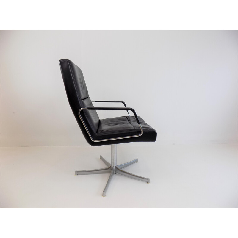 Cadeirão de couro Vintage Knoll Fg 711 de Preben Fabricius e Jørgen Kastholm