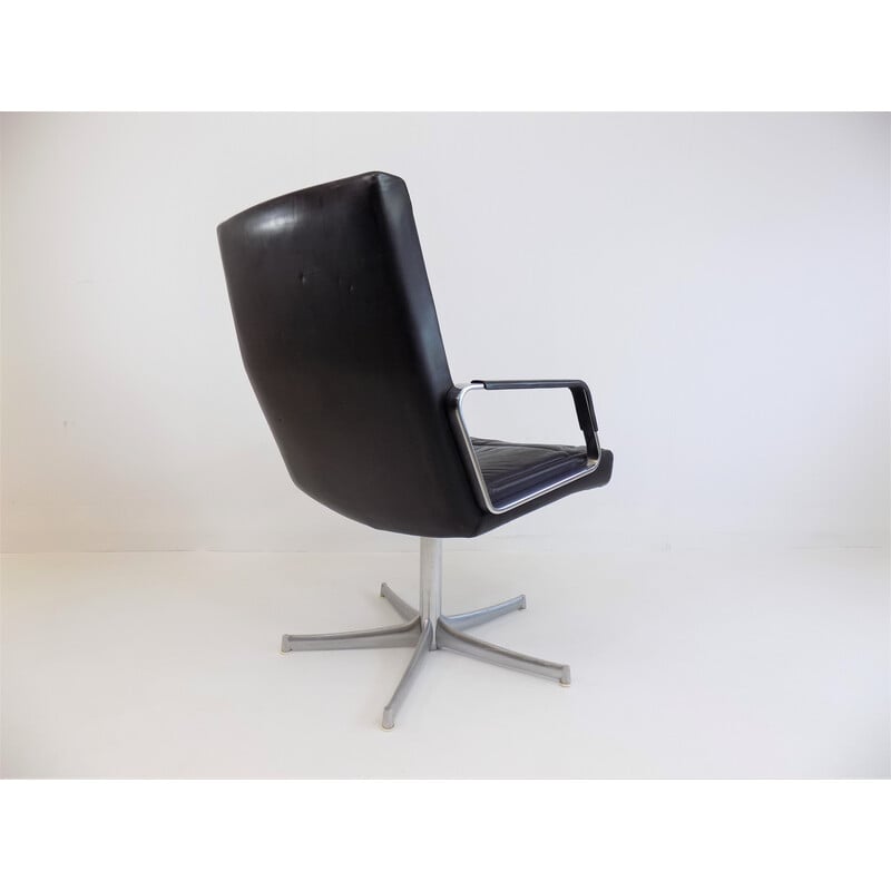 Cadeirão de couro Vintage Knoll Fg 711 de Preben Fabricius e Jørgen Kastholm