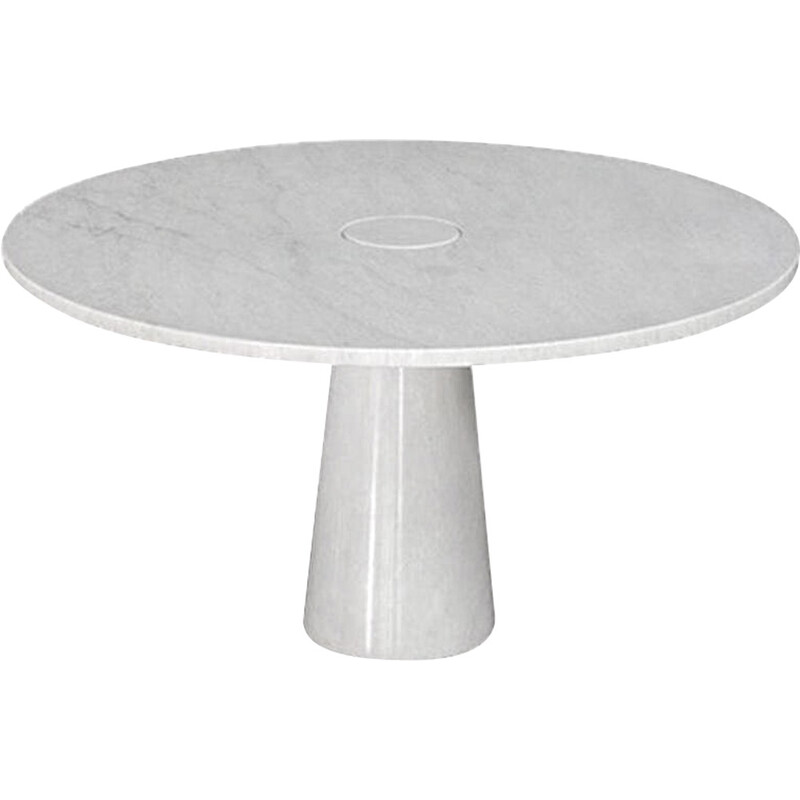 Vintage table in white Carrara marble model Eros, Italy 1970