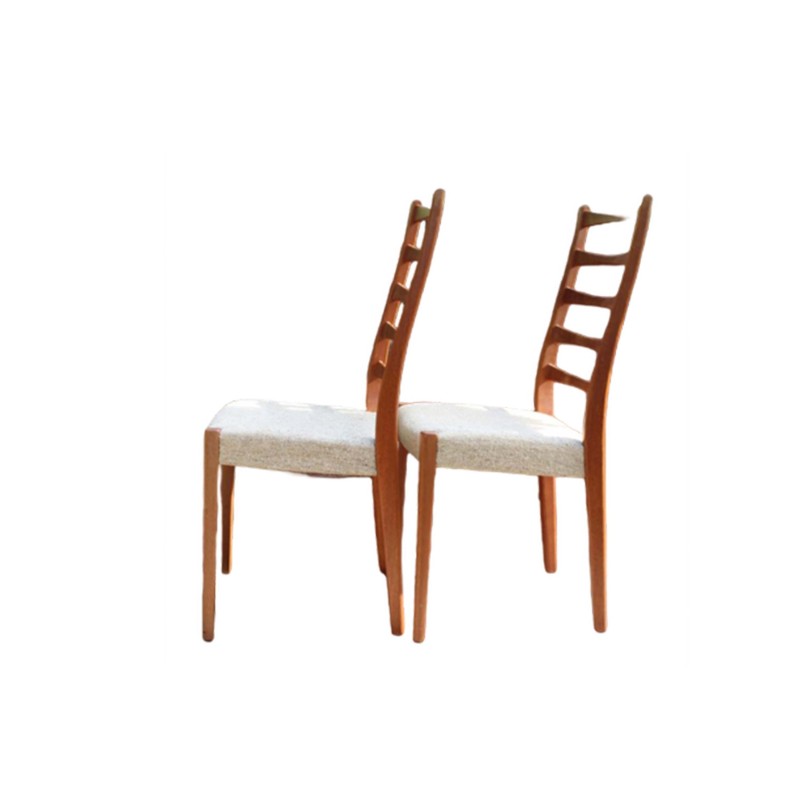 Swedish vintage ladder back dining chairs by Svegards of Markaryd, 1960s