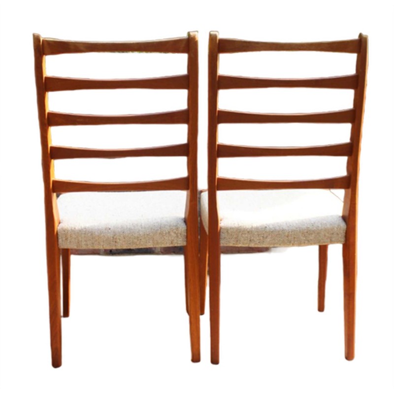 Swedish vintage ladder back dining chairs by Svegards of Markaryd, 1960s