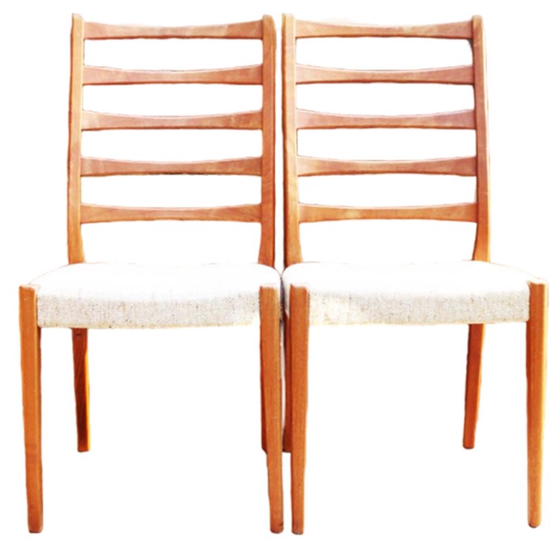 Swedish vintage ladder back dining chairs by Svegards of Markaryd, 1960s