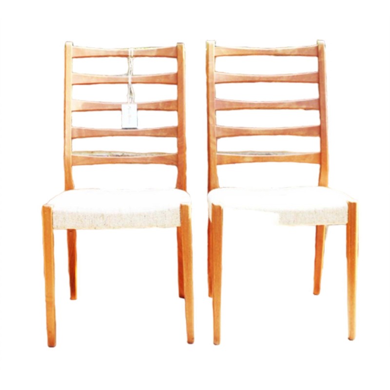 Swedish vintage ladder back dining chairs by Svegards of Markaryd, 1960s