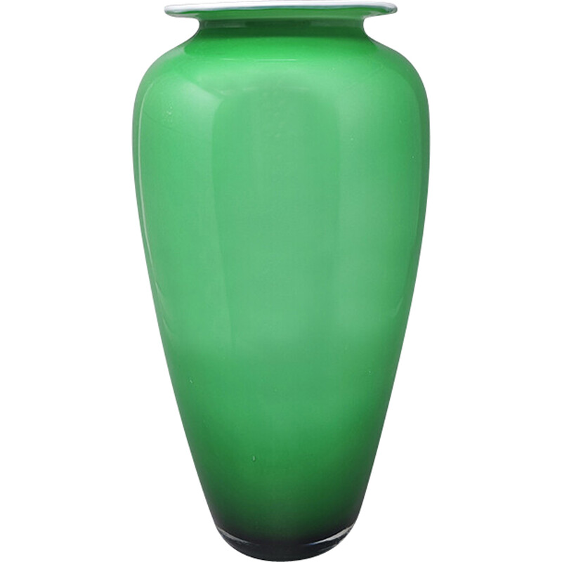 Grüne Vase aus Muranoglas von Nason, Italien 1970er Jahre