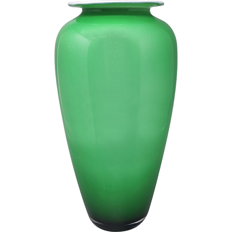 Vaso verde vintage em vidro Murano por Nason, Itália 1970s
