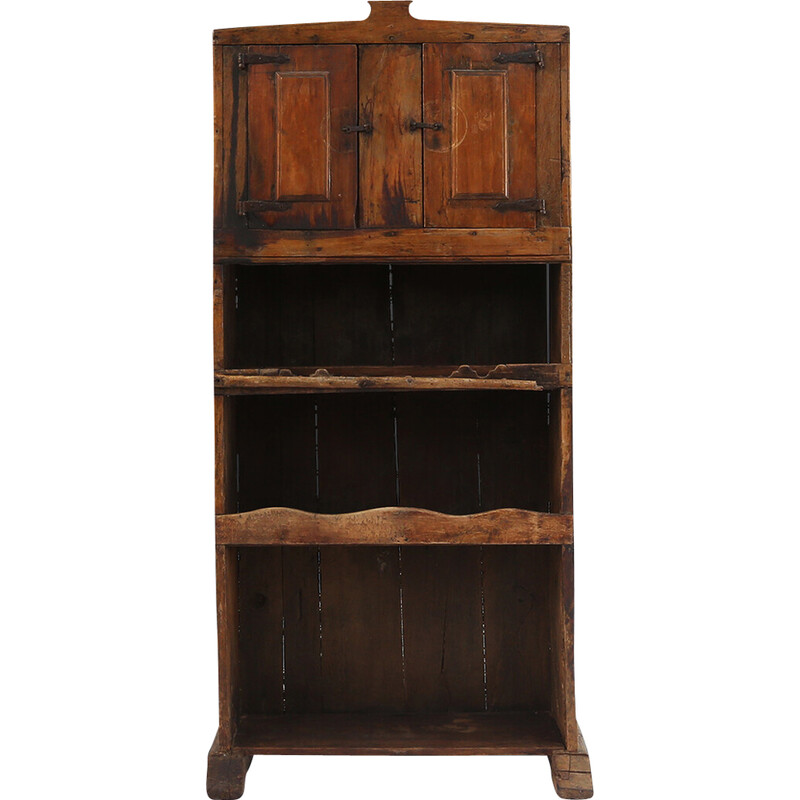 Vintage Rustic French bookcase in solid wood