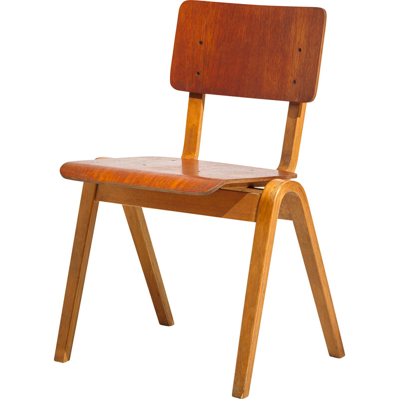 Vintage stapelbarer Stuhl aus Birkenholz von Asko, 1960er Jahre