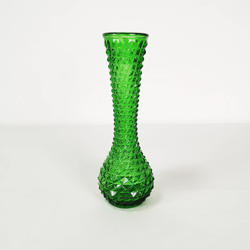 Vase moderniste vintage en verre, Italie 1960