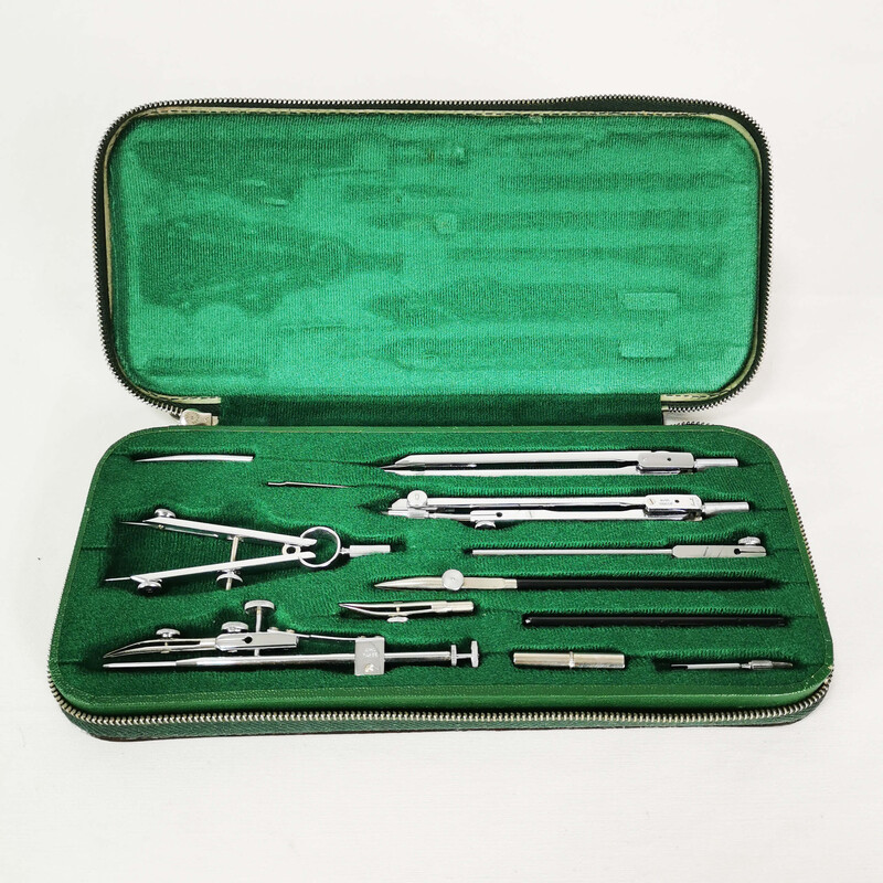 Set vintage di strumenti da disegno di A.W.Faber Castell, Germania