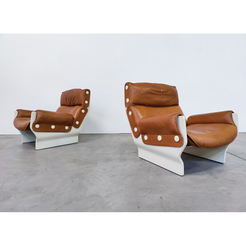 Paar vintage Canada P110 fauteuils van Osvaldo Borsani voor Tecno, jaren 1960