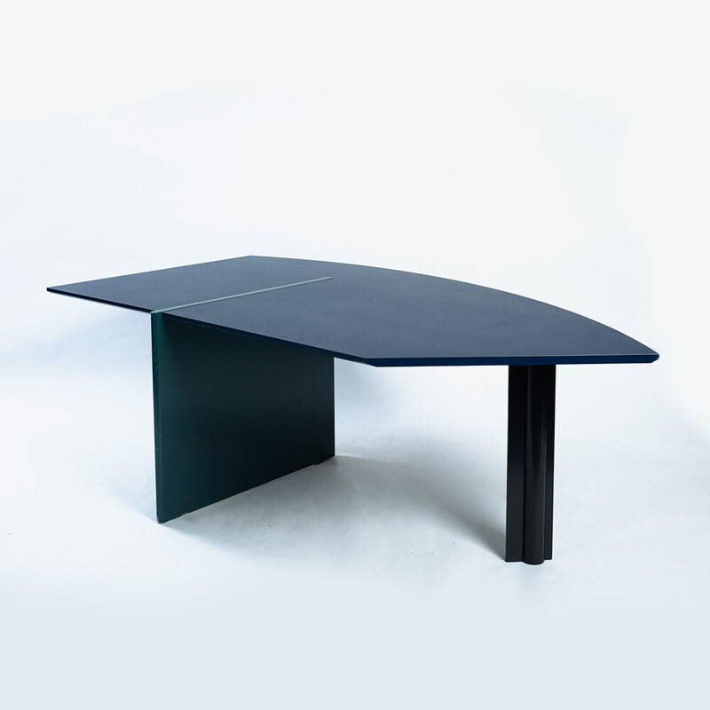 Table vintage néerlandaise bleu vert par Castelijn, 1980