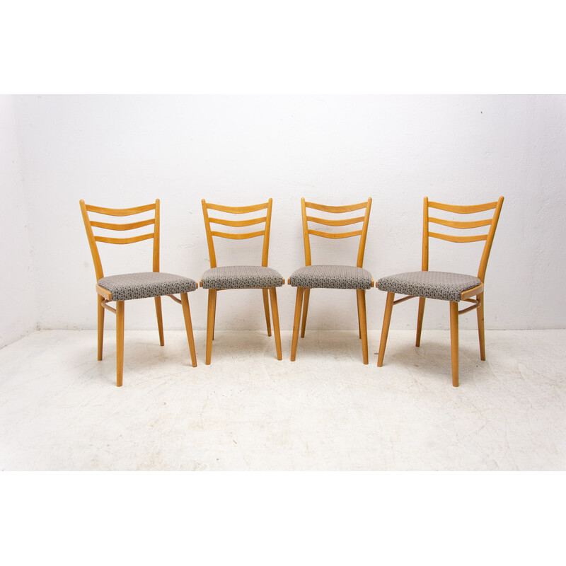 Conjunto de 4 cadeiras de jantar de Jitona, Checoslováquia dos anos 60
