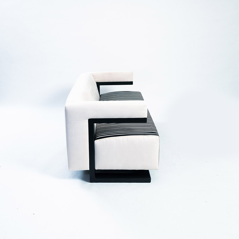 Sofá vintage Bauhaus en blanco y negro de Martin Gropius para Tecta
