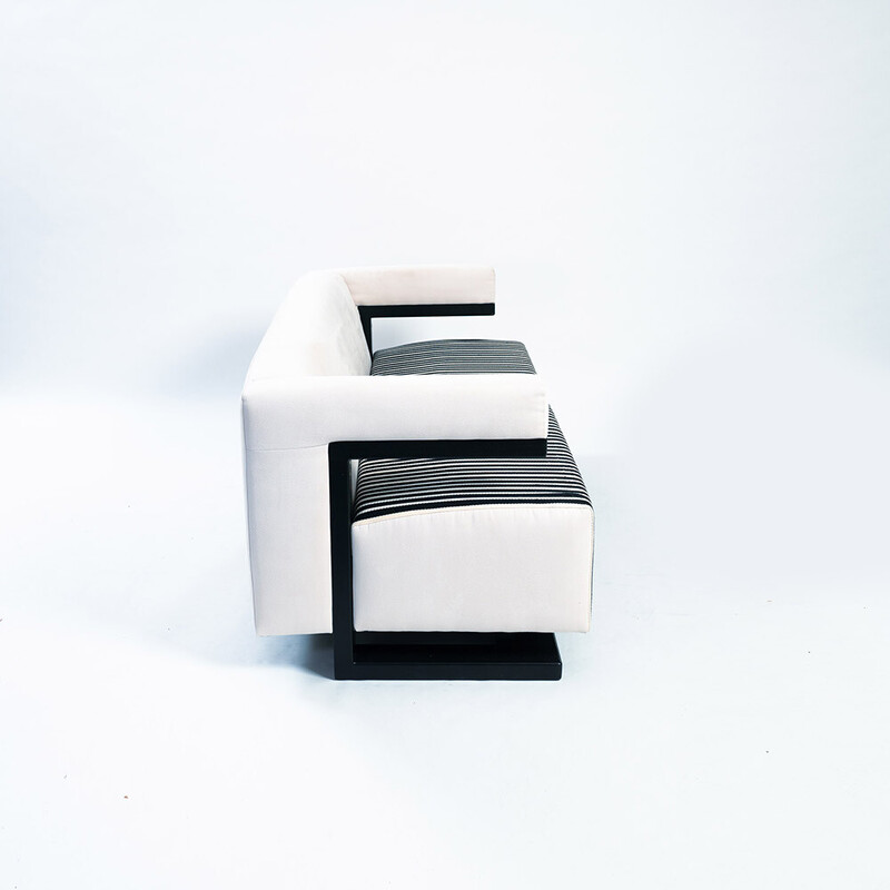 Vintage black and white Bauhaus sofa by Martin Gropius for Tecta