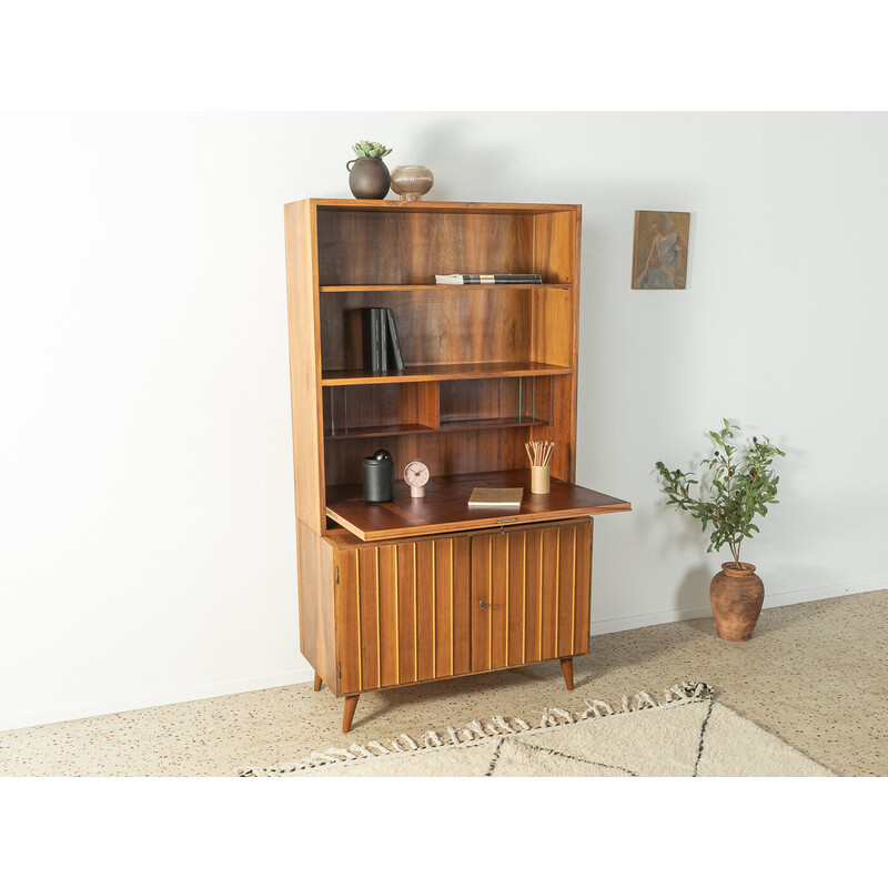 Vintage secretary in walnut veneer, Germany 1950s