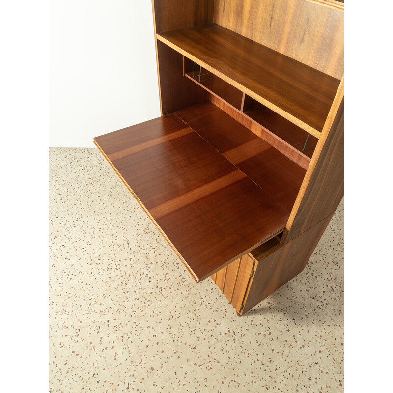 Vintage secretary in walnut veneer, Germany 1950s