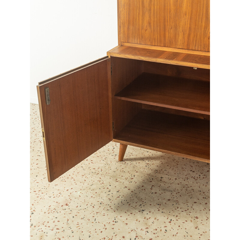 Vintage secretaire in walnootfineer, Duitsland 1950