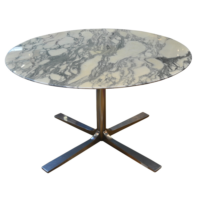 Table à repas ronde en marbre - années 70