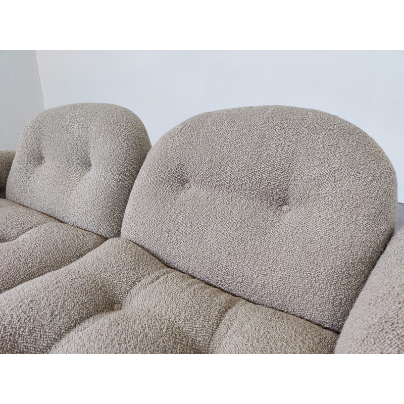 Italienisches Sofa aus der Mitte des Jahrhunderts in Chrom und Stoff, 1970er Jahre