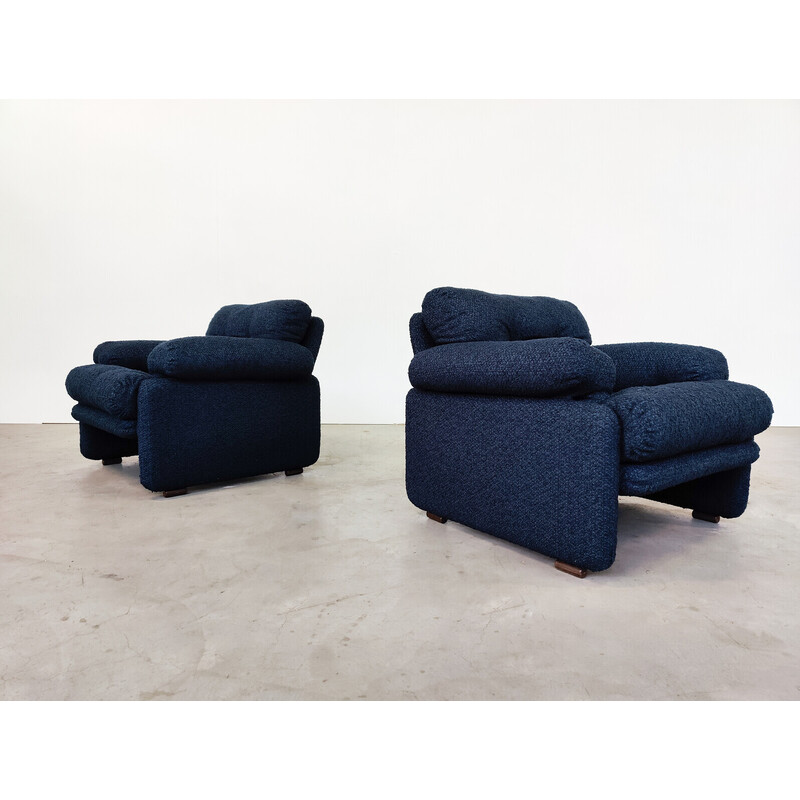 Pair of vintage Coronado armchairs by Tobia and Afra Scarpa for B and B Italia, 1960s