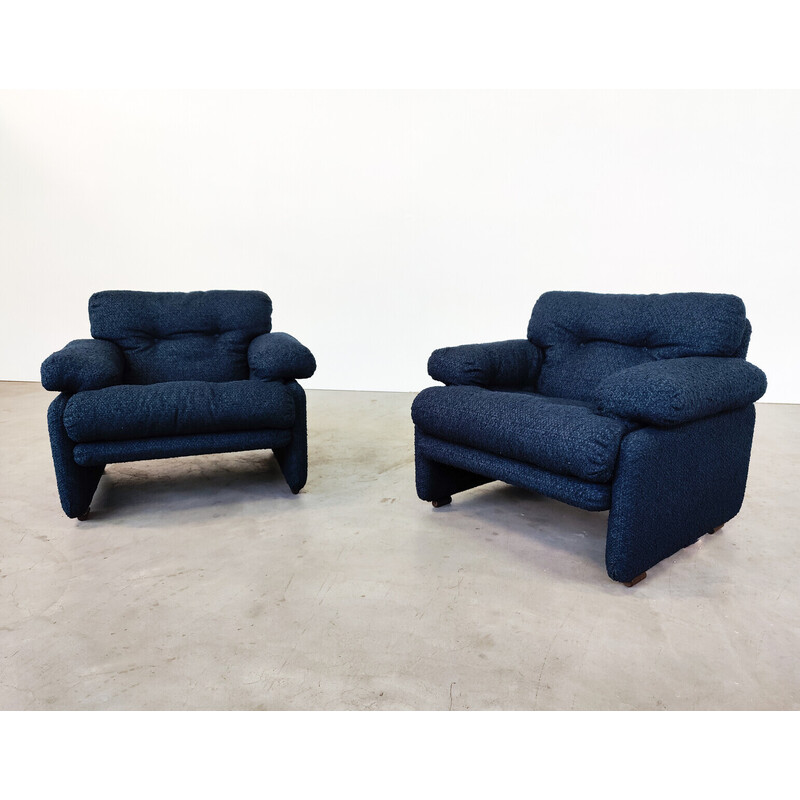 Pair of vintage Coronado armchairs by Tobia and Afra Scarpa for B and B Italia, 1960s