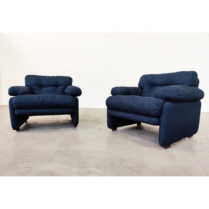 Pair of vintage Coronado armchairs by Tobia and Afra Scarpa for B and B Italia, 1960s