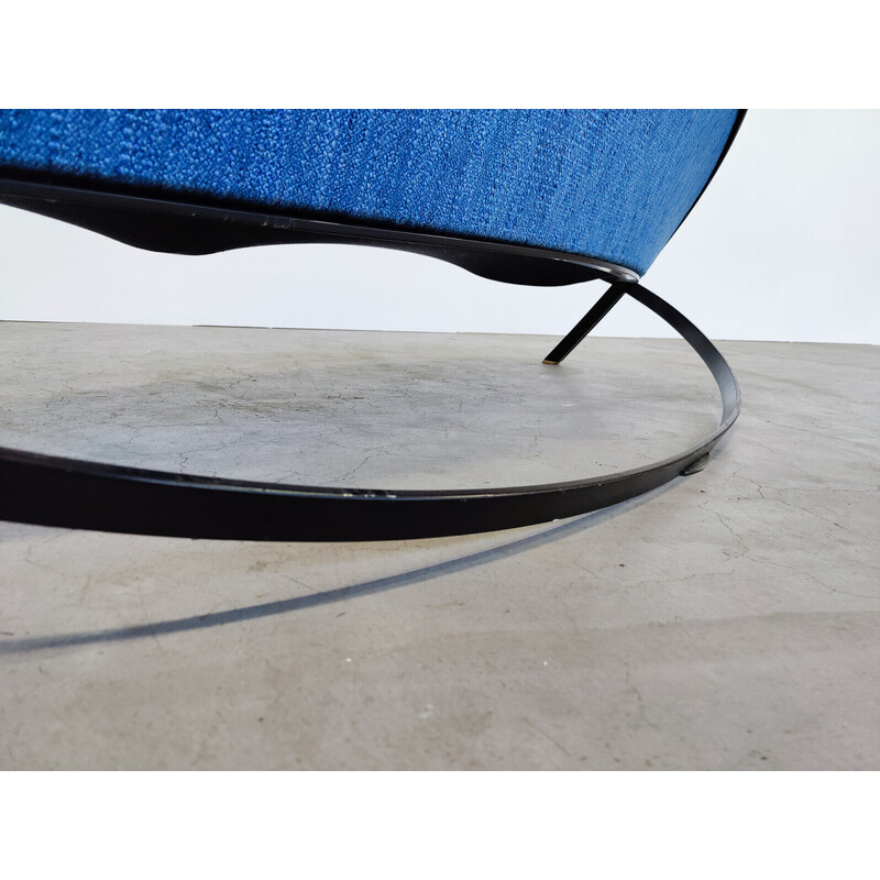 Italian vintage blue "Saturno" sofa by Gastone Rinaldi for Rima, 1957