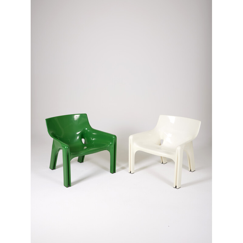 Pair of vintage Vicario armchairs by Vico Magistretti for Artemide, 1972