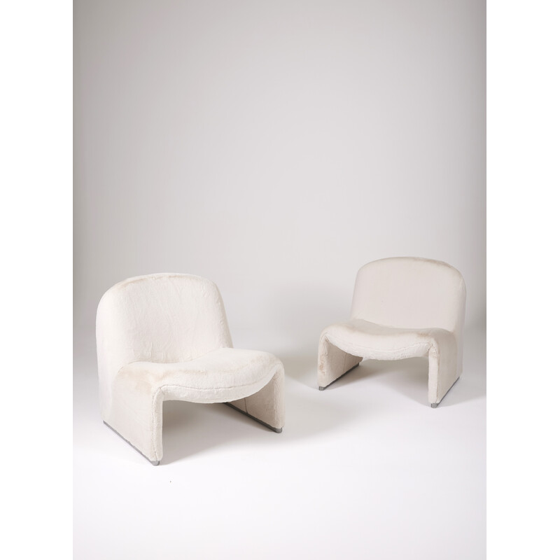 Pair of vintage Alky armchairs by Giancarlo Piretti for Artifort, Italy 1970