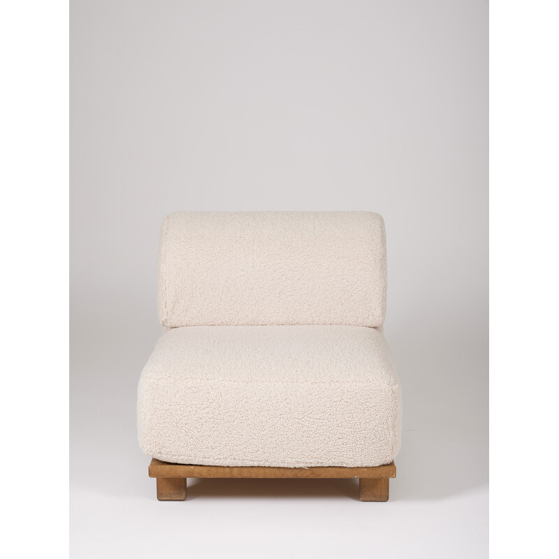 Vintage armchair by Guillerme Chambron, France 1960