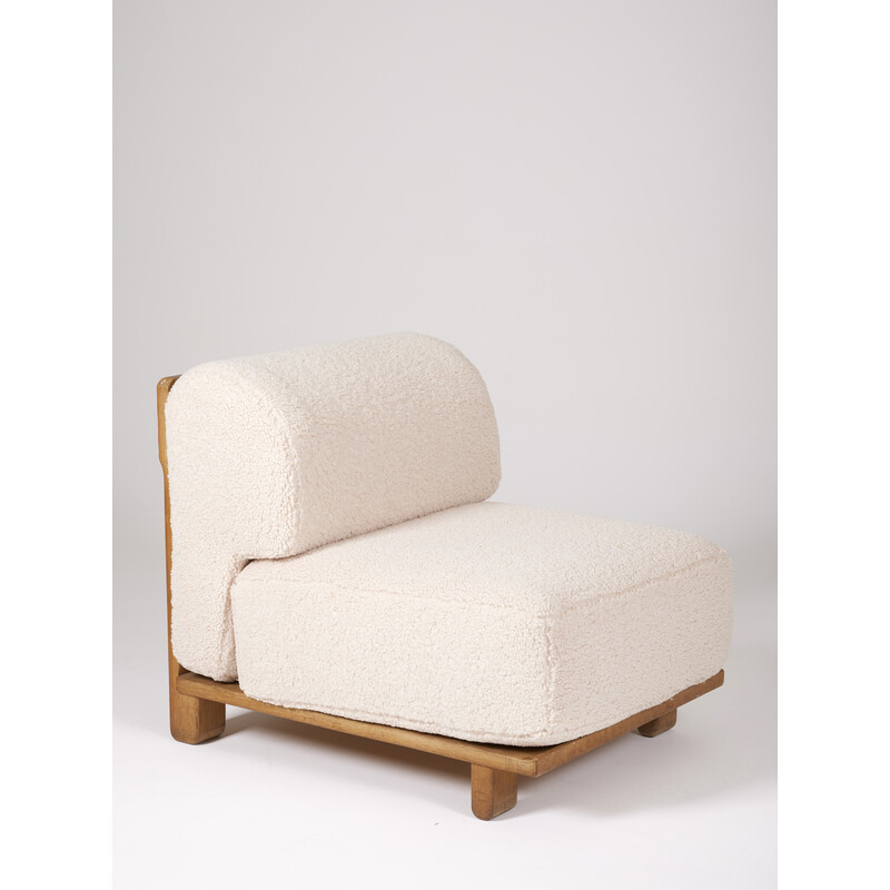 Vintage armchair by Guillerme Chambron, France 1960
