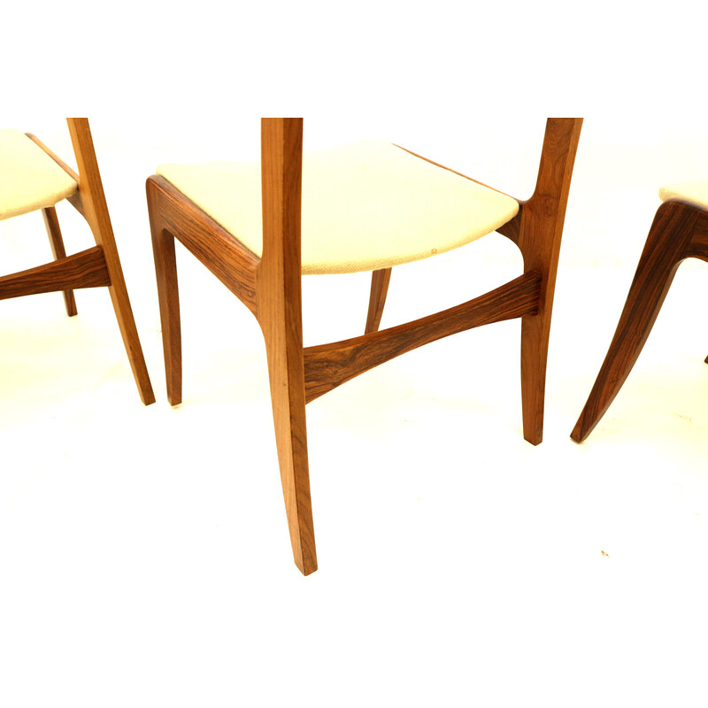 Conjunto de 6 cadeiras dinamarquesas vintage rosewood da Dyrlund, década de 1960