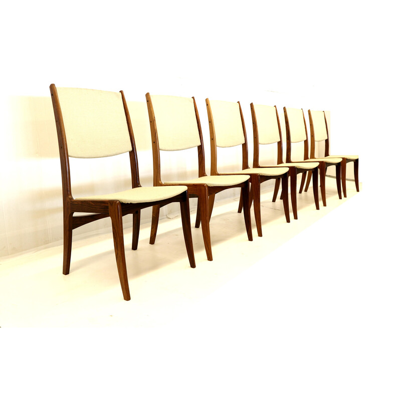 Set of 6 vintage rosewood Danish chairs by Dyrlund, 1960s