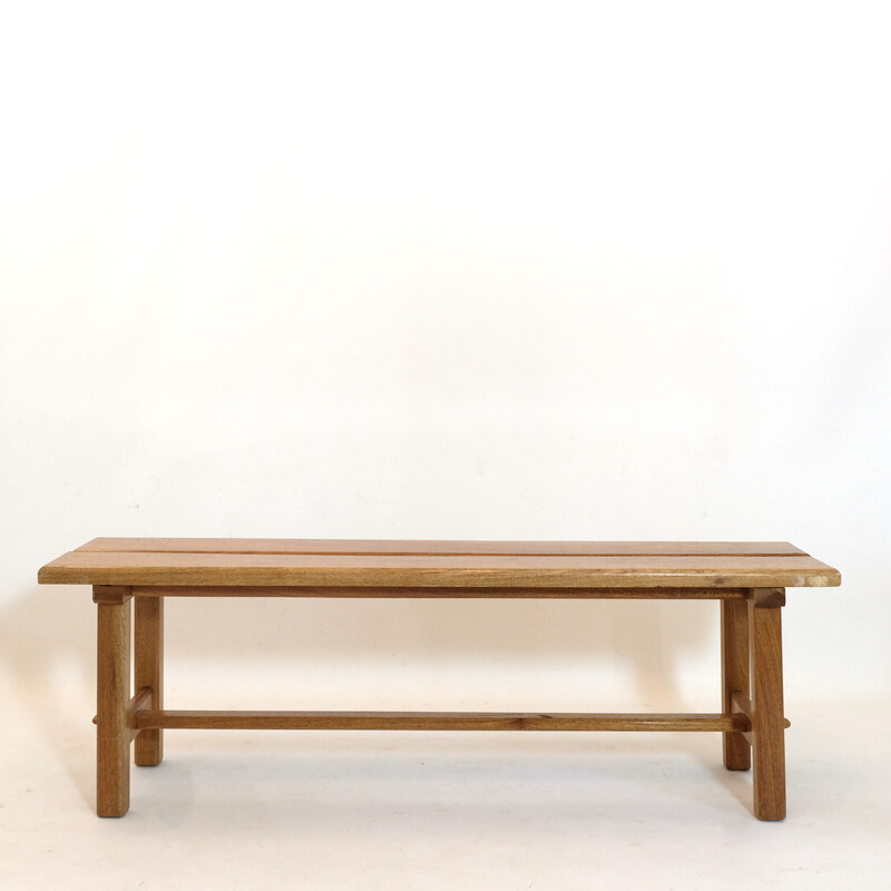 Vintage bench in solid mahogany, 1970